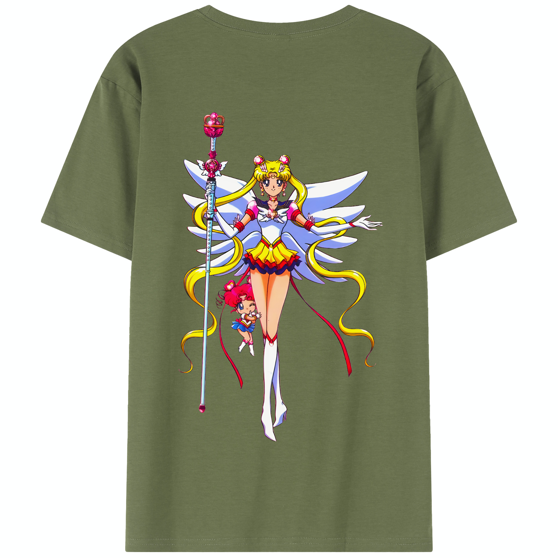（画像用） 美少女戦士セーラームーン 月野 うさぎ つきの うさぎ Sailor Moon Tsukino Usagi 綿100％半袖Tシャツ（背面プリント）